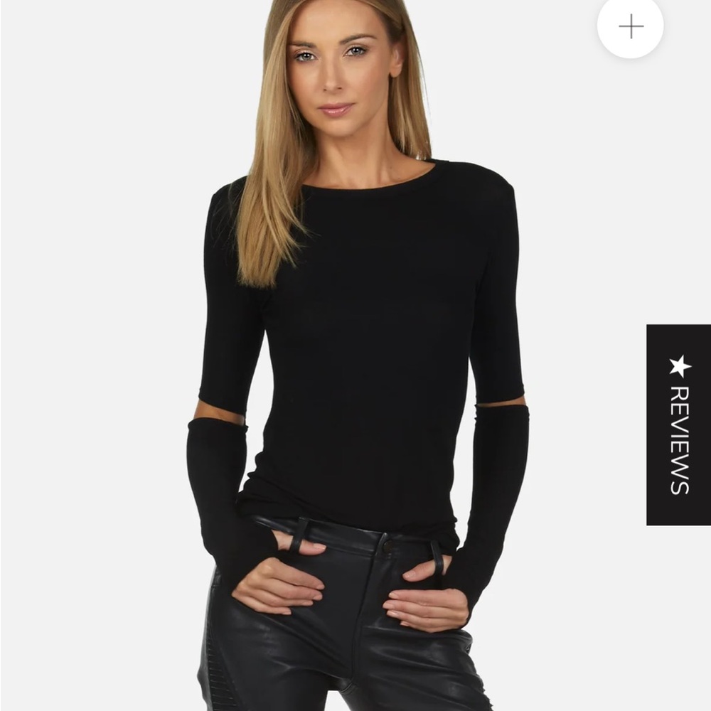 Michael Lauren black long sleeve top size small